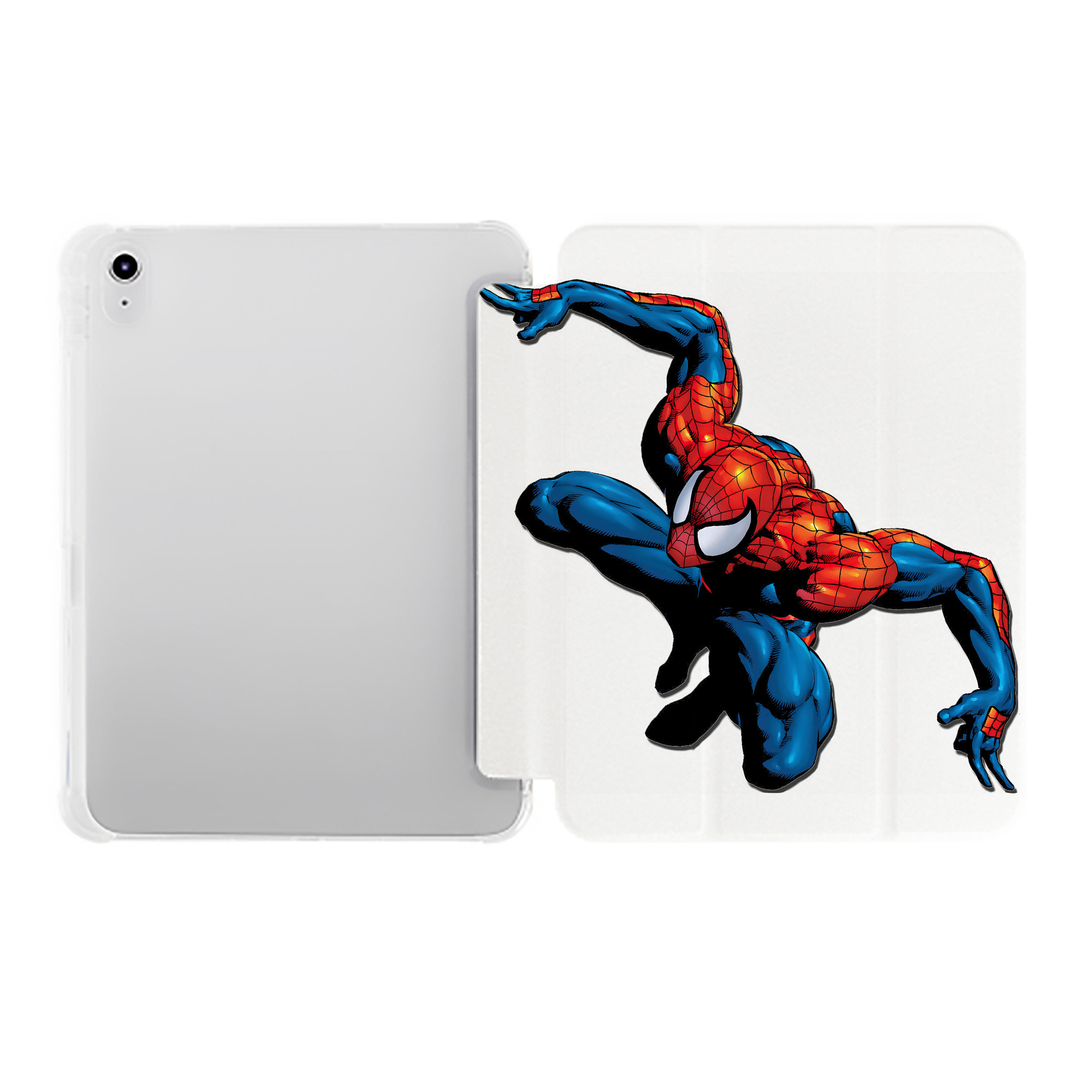 （画像用） Spider Man スパイダーマン IPad ケース ペン収納付き 三つ折りスタンド PUレザー×シリコン 対応機種9.5/10.5/10.9インチ
